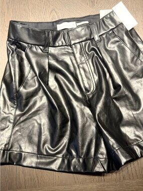Abercrombie & Fitch Black Faux Leather Shorts